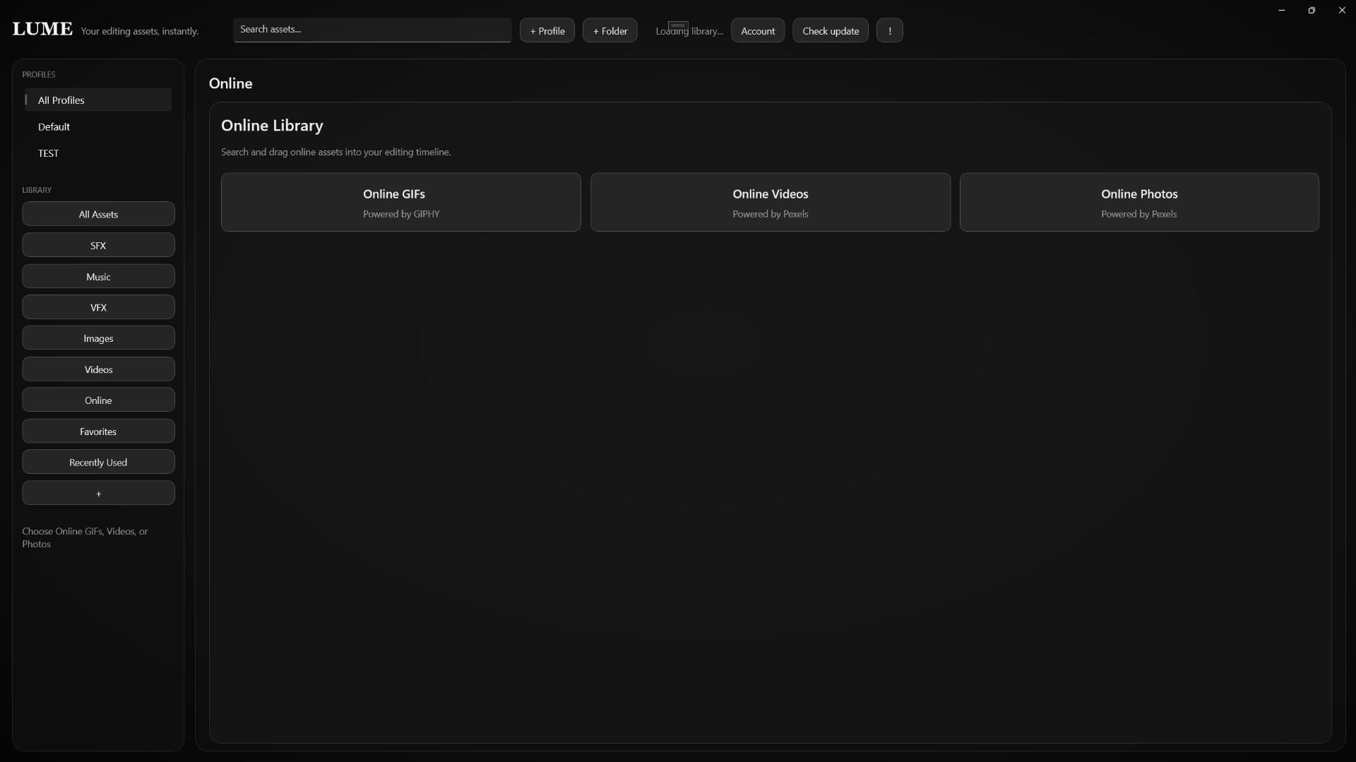 Built-in online library